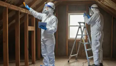 Mold inspection technician in Chula Vista, CA assessing moisture in a home for water damage risks
