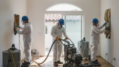 Water damage restoration team in Chula Vista, CA providing emergency cleanup and drying services
